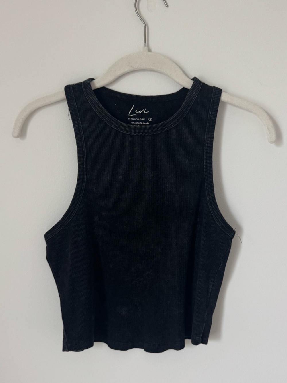 Olivia Rae Black Ribbed Cropped Tank